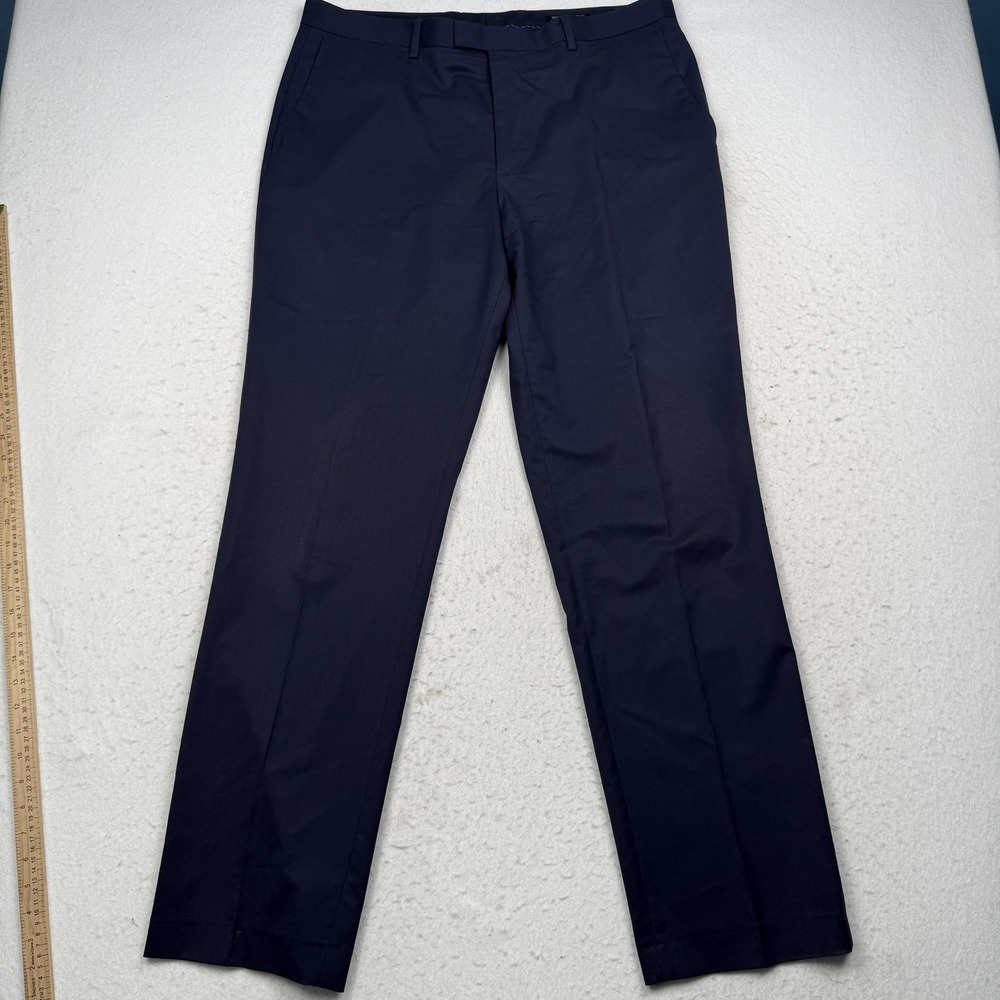 Banana Republic Marzotto Dress Pants Mens 36x34 Blue Wool Standard Fit Business